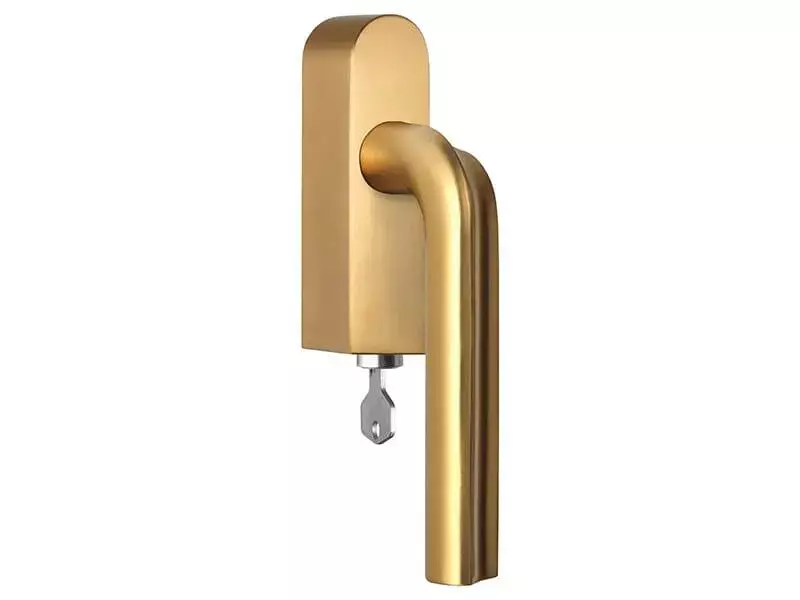 Draaikiep raamkruk Mat goud PVD David Rockwell Eclipse DR100-DKLOCK-O Links Afsluitbaar
