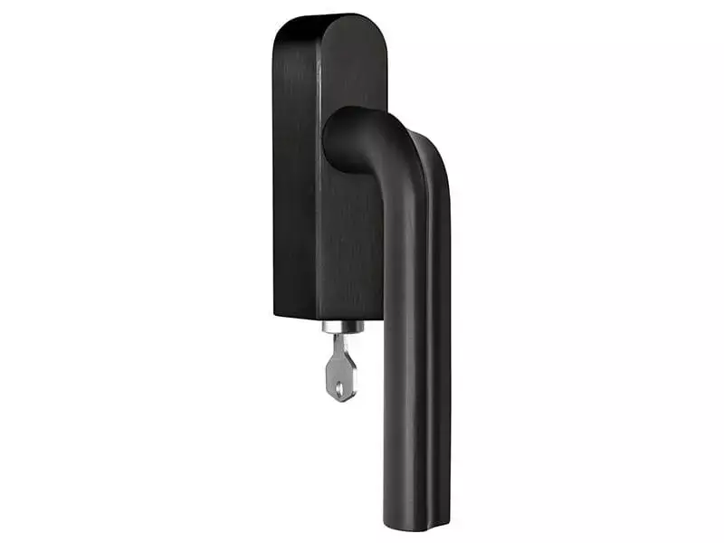 Draaikiep raamkruk Mat Zwart PVD David Rockwell Eclipse DR100-DKLOCK-O Links Afsluitbaar