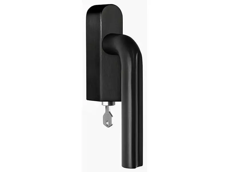 Draaikiep raamkruk Mat Zwart PVD David Rockwell Eclipse DR101-DKLOCK-O Links Afsluitbaar