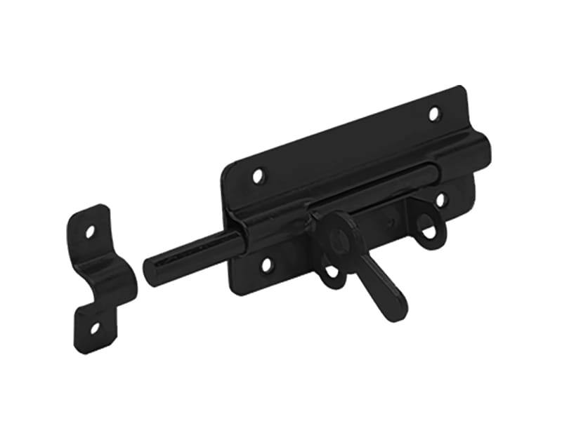 Hangslotgrendel Zwart 100x52mm Uitslag pen 35mm, pen 10mm dik