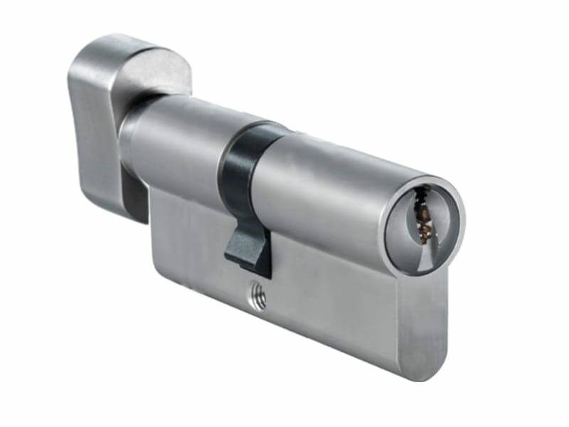 Knopcilinder dubbel Nikkel 35/40mm SKG2, knop 5mm en sleutelzijde 10mm verlengd