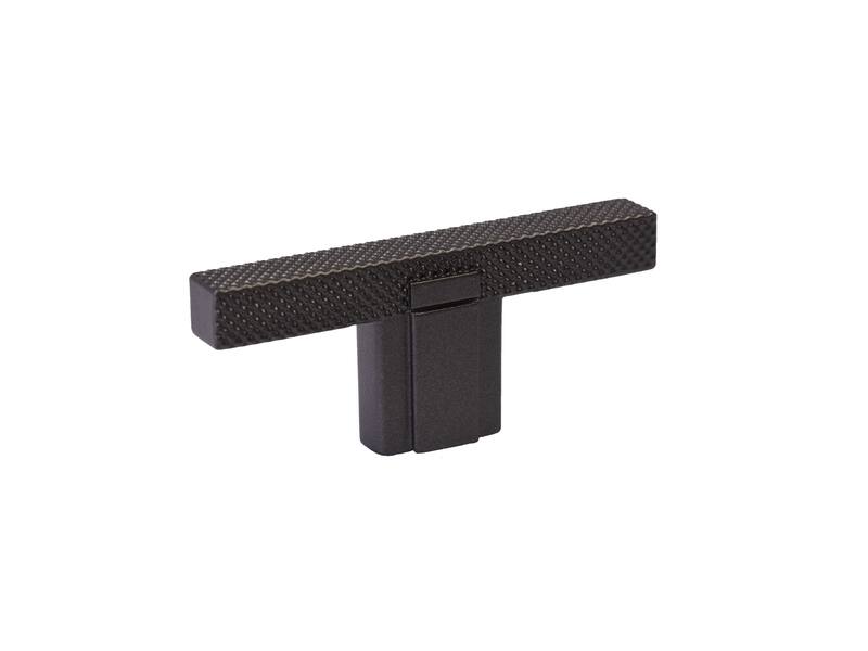 Meubelknop T- Knop strakke ribb Antraciet