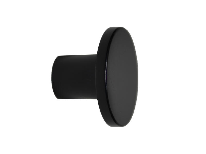 Meubelknop Como rond 26 H-18mm Zwart