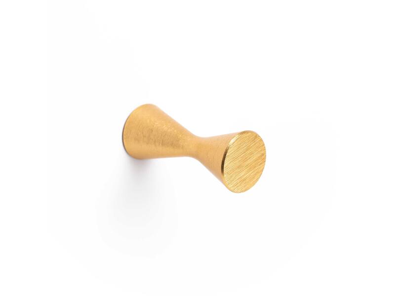 Kapstokhaak Diabolo rond 21mm H-50mm Mat Goud