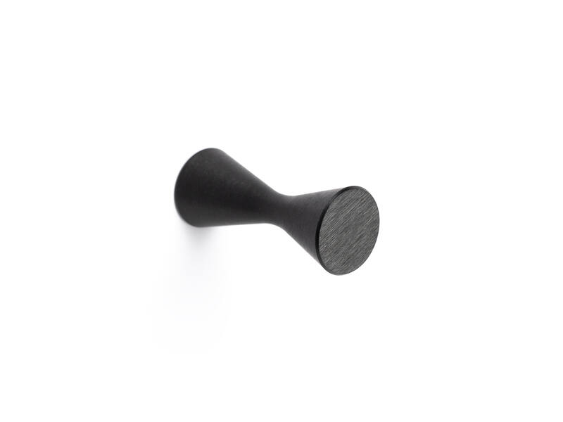 Kapstokhaak Diabolo rond 21mm H-50mm Zwart