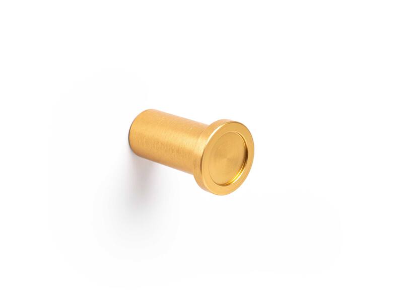 Handdoekhaak Dop rond 28mm H-45mm Mat Goud