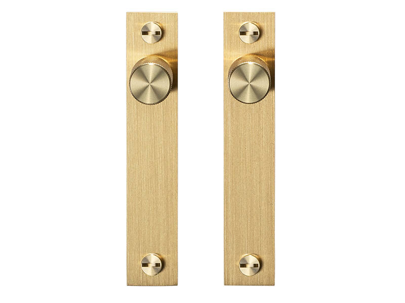 Meubelknop Cross met plaat Messing diamond-cut rond 20mm 130x24mm