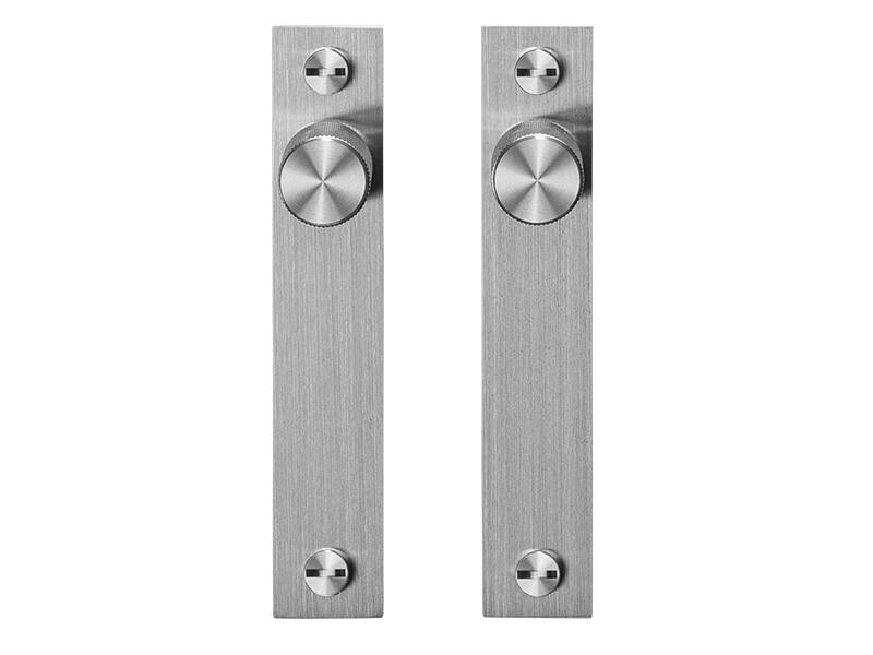 Meubelknop Cross met plaat RVS diamond-cut 130x24mm