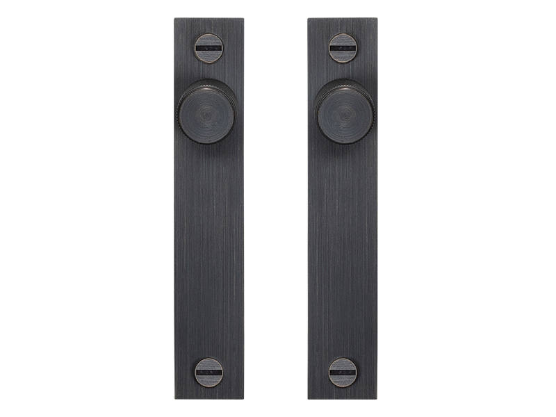 Meubelknop Cross met plaat Brons diamond-cut 130x24mm