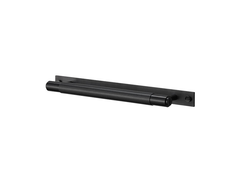 Meubelgreep Cross met plaat Zwart diamond-cut 160mm 200mm, h.o.h. 125mm