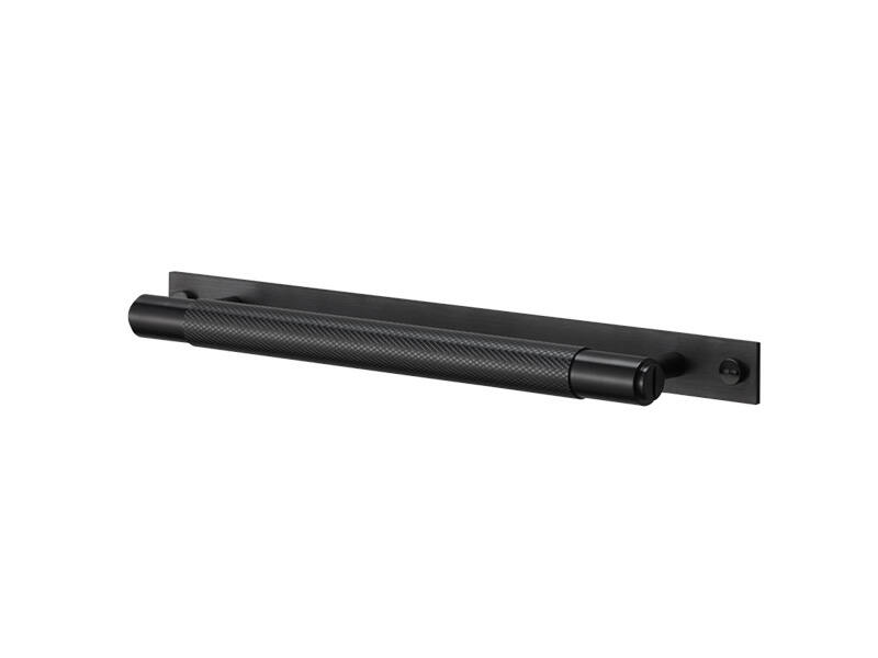 Meubelgreep Cross met plaat Zwart diamond-cut 260mm 300mm, h.o.h. 225mm