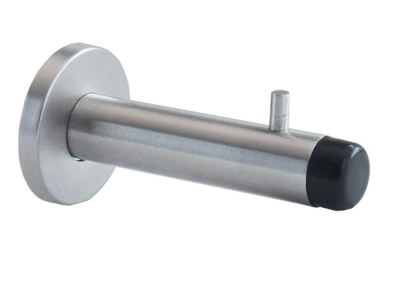 Deurstopper RVS rond 18mm wandmontage 91mm