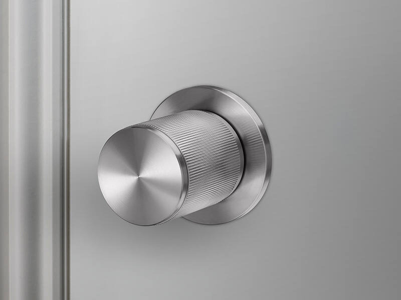 Knopkruk Linear RVS stripe milled op ronde rozet Rond 40mm