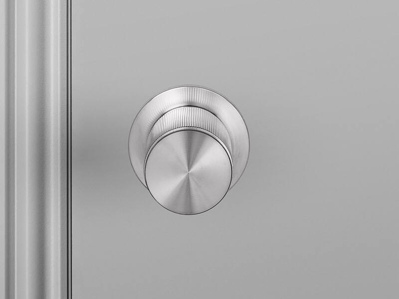 Knopkruk Linear RVS stripe milled op ronde rozet Rond 40mm