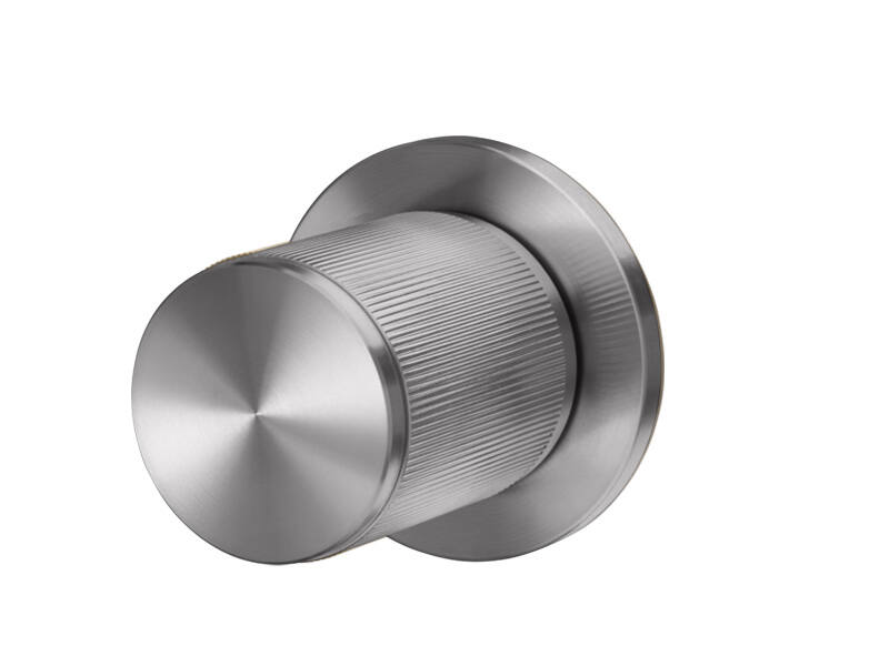 Knopkruk Linear RVS stripe milled op ronde rozet Rond 40mm