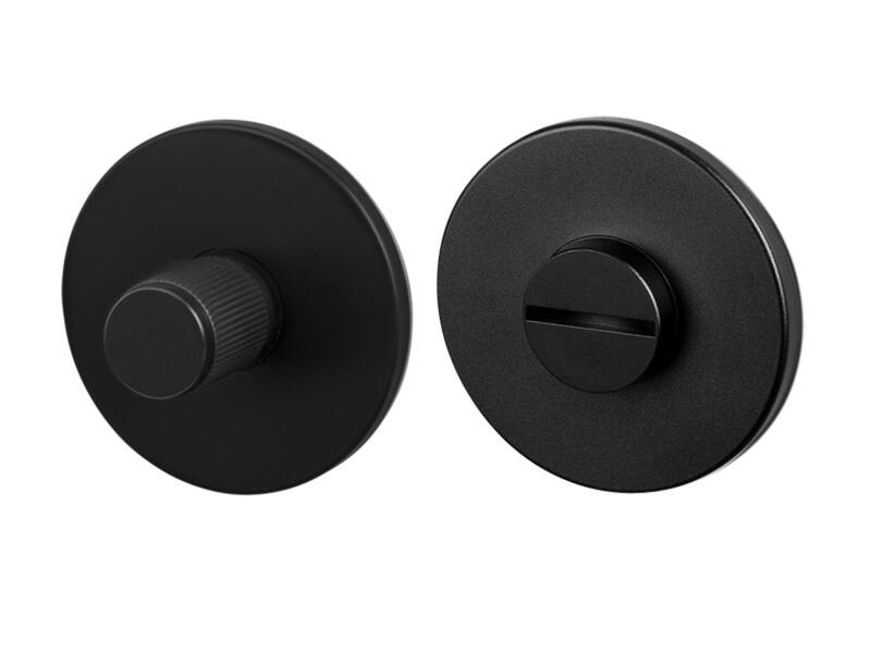 WC-sluiting Linear Zwart stripe milled rond 57mm
