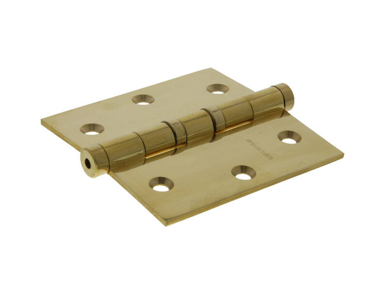 Kogellagerscharnier massief Messing Platkop 76x76mm