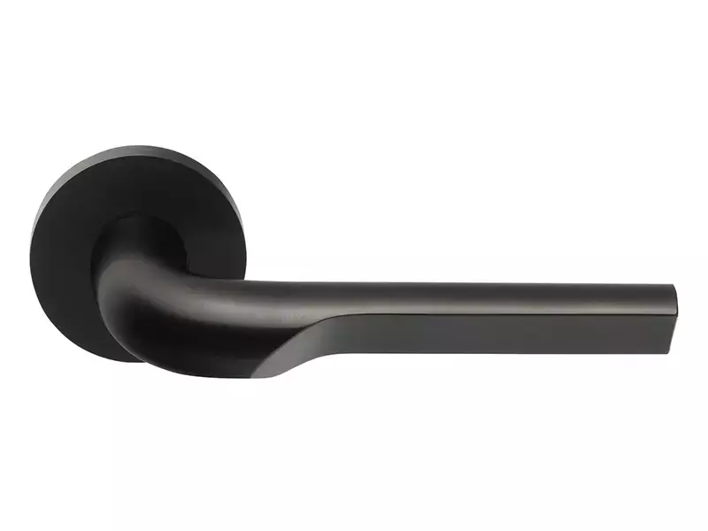 Deurkruk Zwart PVD Formani Gensler Rivio geveerd op rozet GL100G 138mm