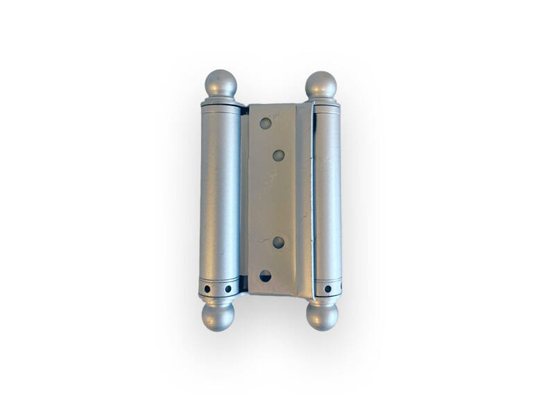 Bommerscharnier Grijs met Sierknop 75mm dubbelwerkend – deurdikte 18–25 mm