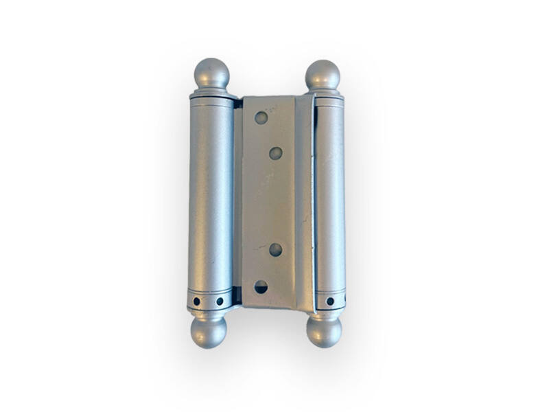 Bommerscharnier Grijs met Sierknop 125mm dubbelwerkend – deurdikte 30–35 mm