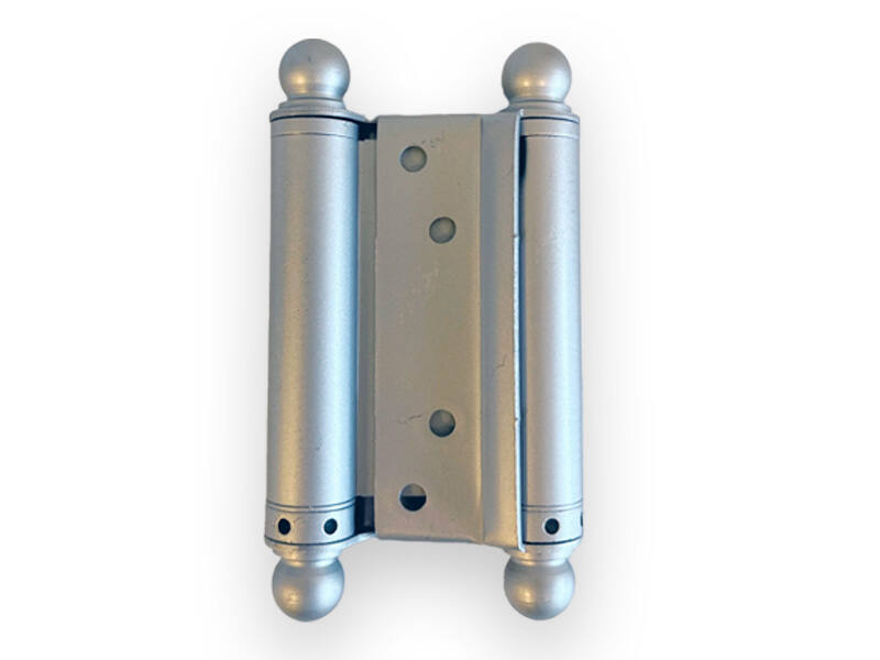 Bommerscharnier Grijs met Sierknop 150mm dubbelwerkend – deurdikte 35–40 mm
