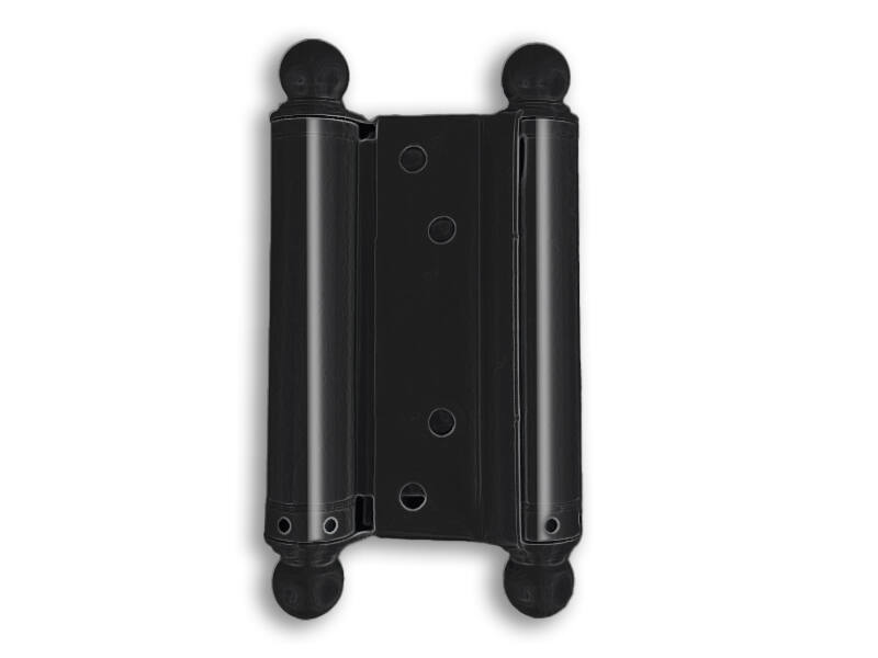 Bommerscharnier Zwart met Sierknop 150mm dubbelwerkend – deurdikte 35–40 mm