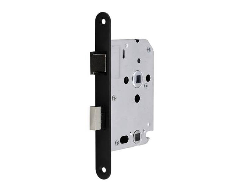 Insteek wc-badkamerslot WC63 Zwart doornmaat 50, 1200 serie 174x20mm, hoogwaardig slot