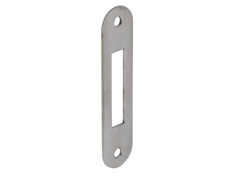 Sluitplaat afgerond RVS kastslot, serie projectsloten links en rechts te gebruiken met standaard lip 20mm