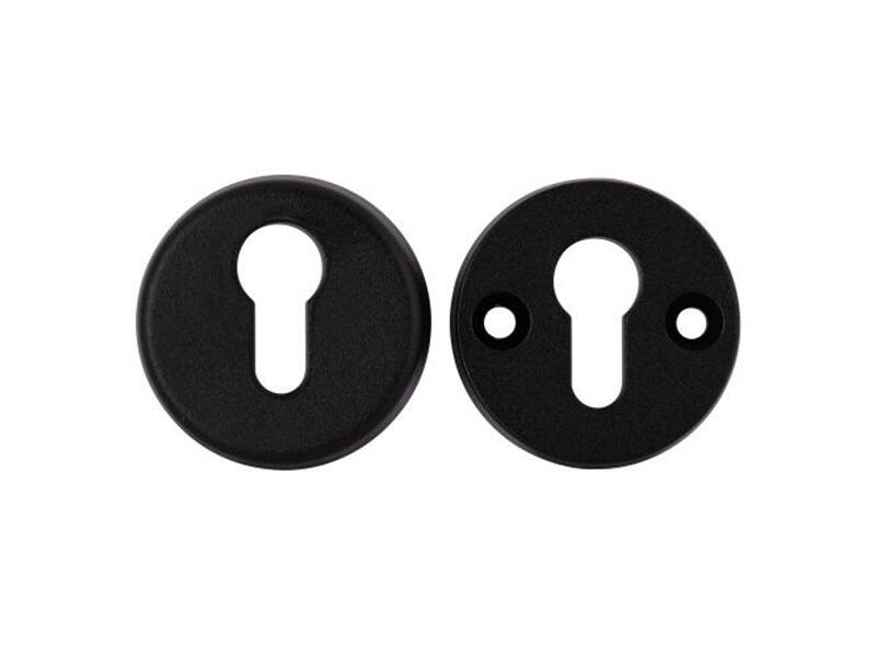 Veiligheidsrozetten Zwart alu Rond 58mm, SKG3