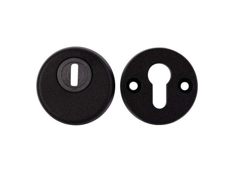 Veiligheidsrozetten met kerntrekbeveiliging Zwart aluminium SKG 3-sterren Rond 58mm
