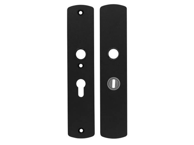 Veiligheidsbeslag SKG 3-sterren met kerntrekbeveiliging Zwart aluminium Curve PC55