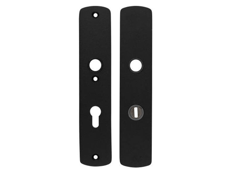 Veiligheidsbeslag SKG 3-sterren met kerntrekbeveiliging Zwart aluminium Curve PC72