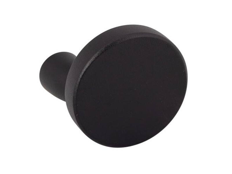 Knop schijf Zwart aluminium voor veiligheidsschilden Curve Rond 65mm