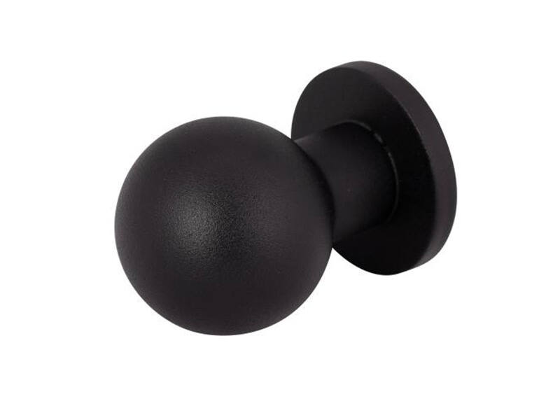 Voordeurknop kogel Zwart aluminium rond 50mm
