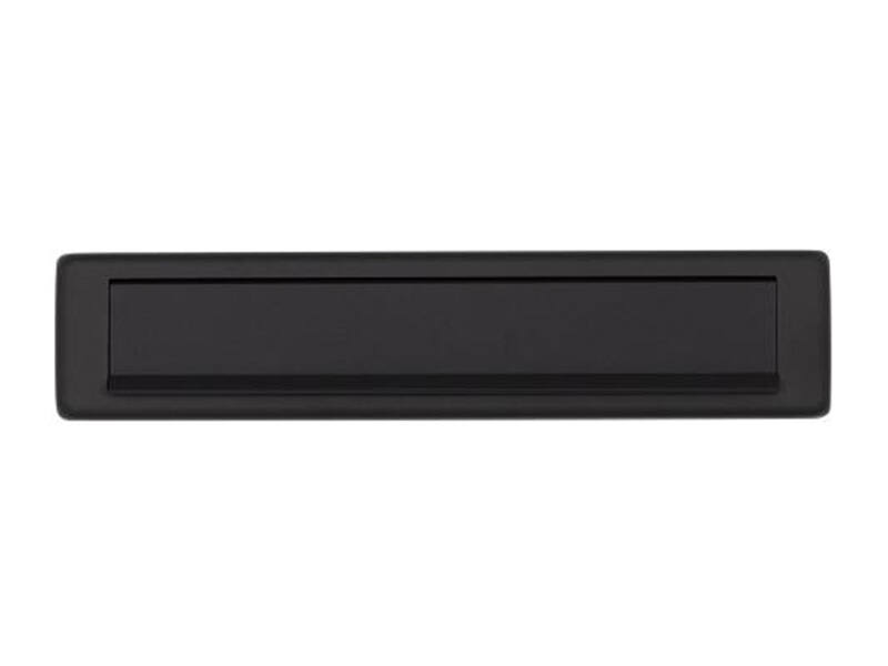 Briefplaat Zwart aluminium Rechthoek 340x74mm