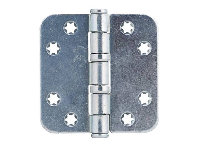 Kogellagerscharnier ijzer gegalvaniseerd Platkop 76x76x2.5mm met ronde hoeken