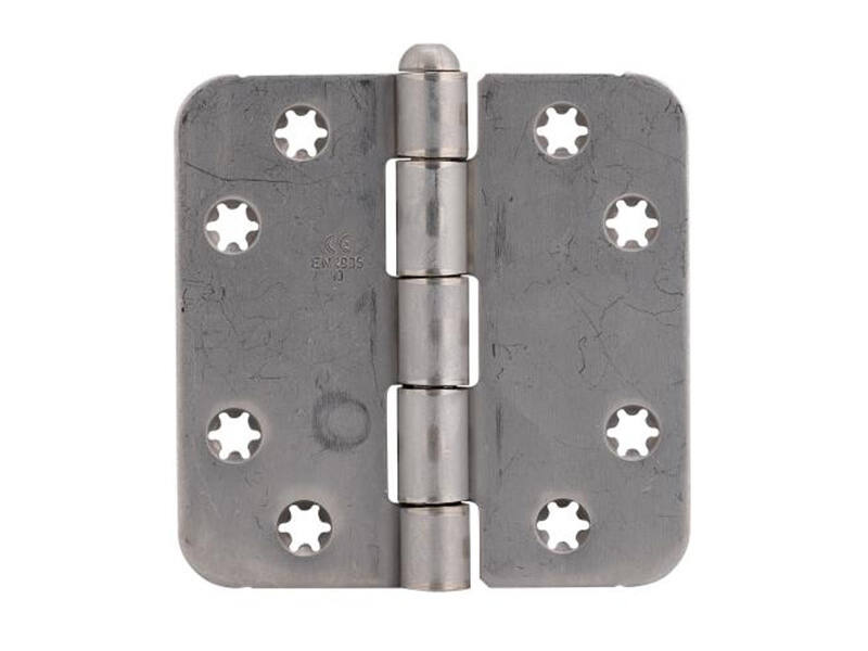 Scharnier RVS met losse pen 89x89x2.5mm met ronde hoeken