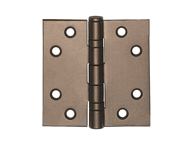 Kogellagerscharnier Brons Platkop 76x76mm met rechte hoeken