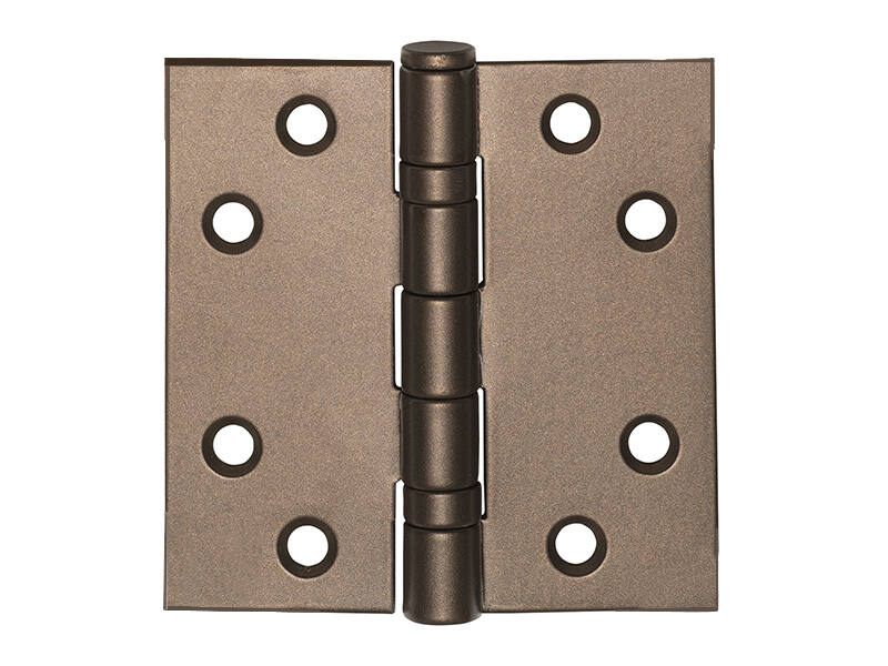 Kogellagerscharnier Brons Platkop 89x89mm met rechte hoeken