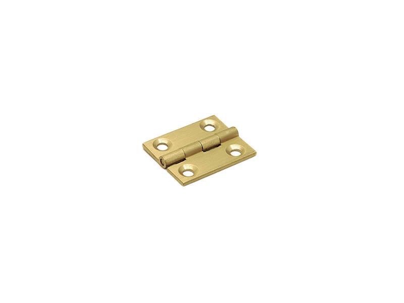 Scharnier massief messing 25x25x1.6mm met vaste scharnierpen met rechte hoeken
