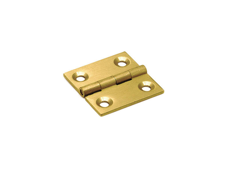 Scharnier massief messing 35x35x1.6mm met vaste scharnierpen met rechte hoeken