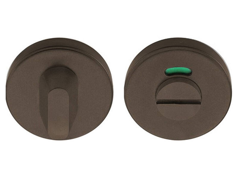 WC-sluiting Brons Intro rond 52mm, 10mm dik rood-groen indicatie 8mm wc stift