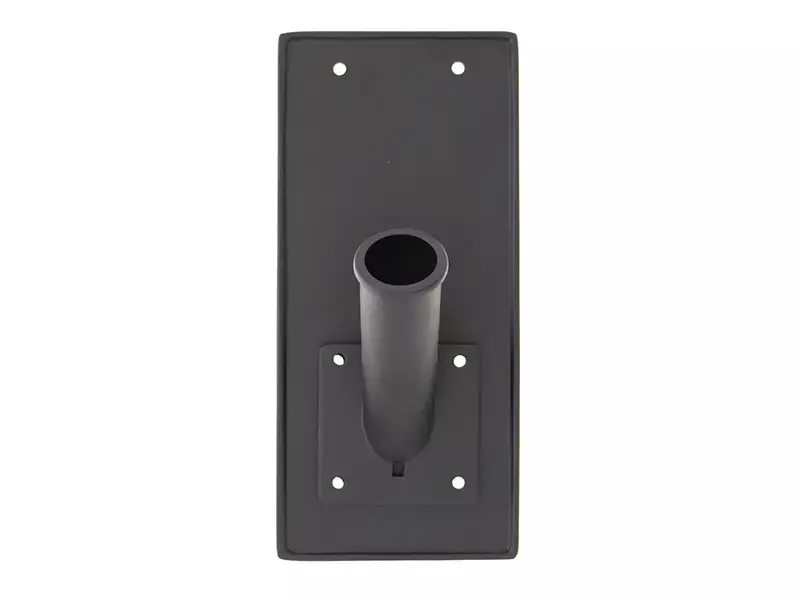Vlaggenstokhouder met achterplaat Zwart aluminium 28.5 x 13 cm
