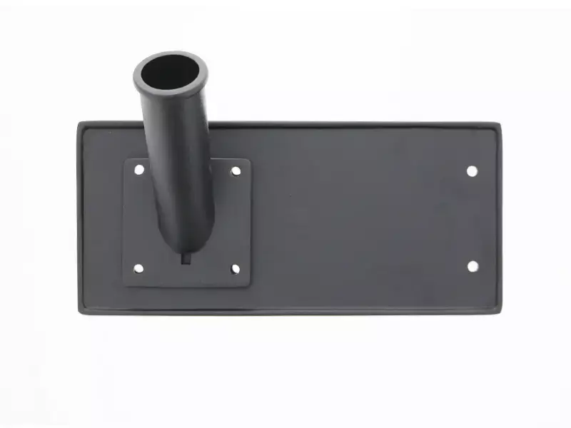 Vlaggenstokhouder met achterplaat Zwart aluminium 28.5 x 13 cm