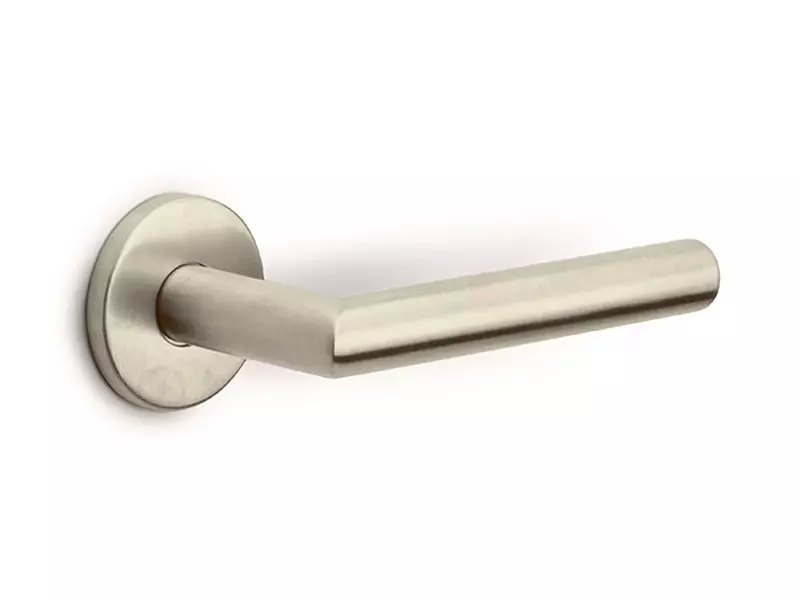 Deurklink Champagne PVD Milaan 135mm op ronde verende rozet