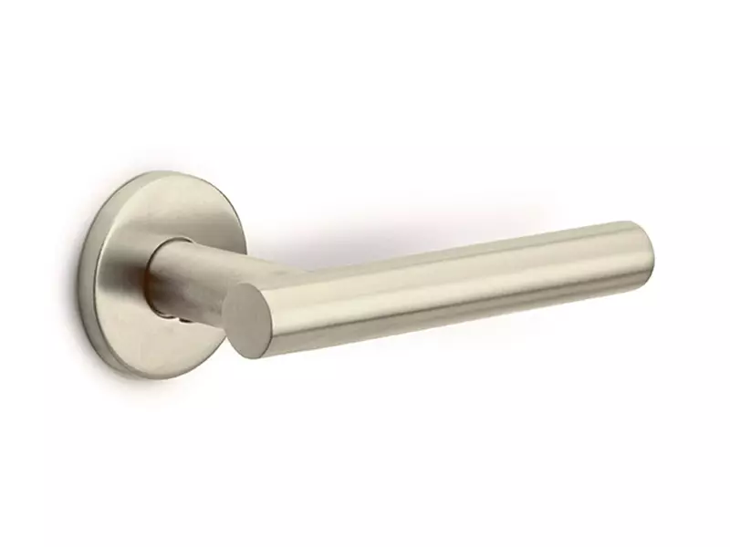 Deurklink Champagne PVD Rome 135mm op ronde verende rozet