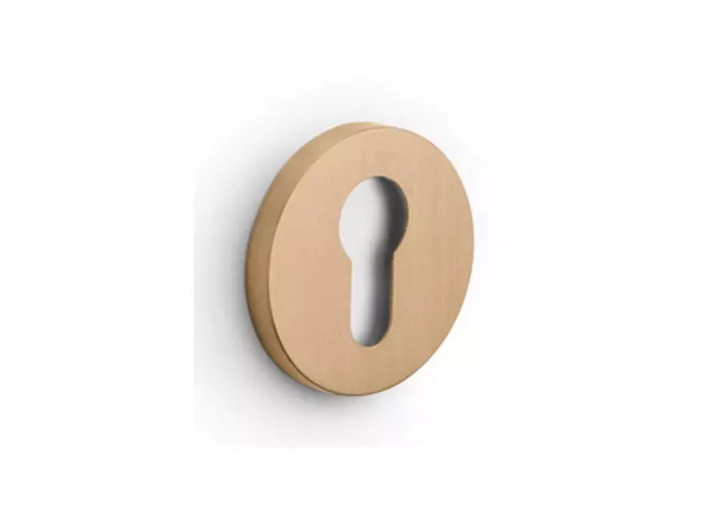 Profielcilinderrozet Licht brons PVD Intro rond 52mm, 6mm dik