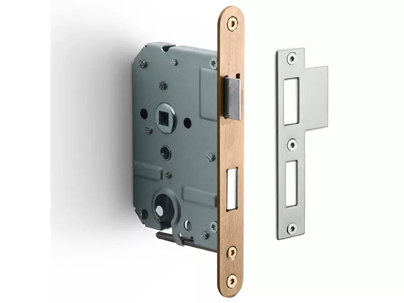 Insteek Dag en Nachtslot Cilinder Licht brons PVD, cilindergat PC 55mm