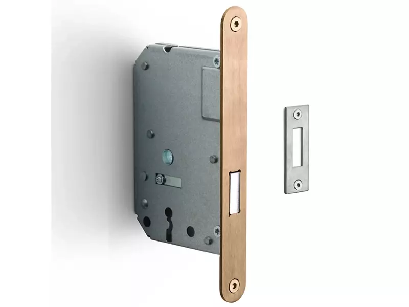 Insteek Kastslot Klavier Licht brons PVD, sleutelgat SL 56mm