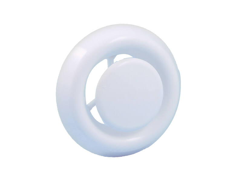 Ventliatierooster Wit kunststof rond 150mm voor buis 100/125mm